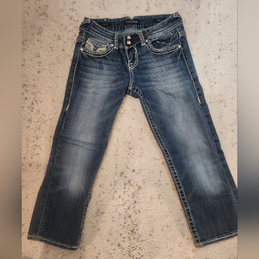 Vigoss Blue Boot Cut Jeans with Vintage Fading